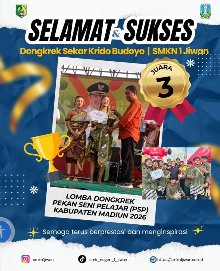 Harmoni Pelestarian Budaya, Dongkrek SMKN 1 Jiwan Sabet Juara 3 di Pekan Seni Pelajar